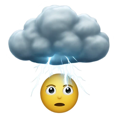Some kind of thunderstorm in someone’s head or over someone’s head lol sticker