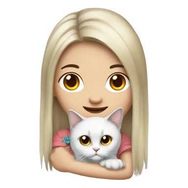 Chinese girl hand a Ragdoll cat  sticker