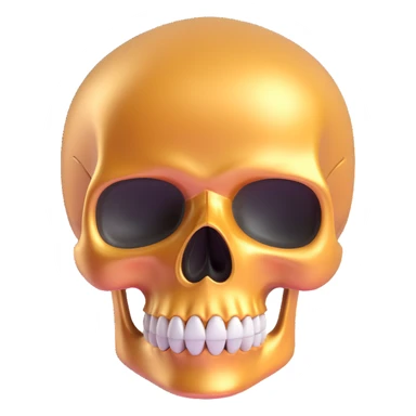 skull, shiny, rounded sticker