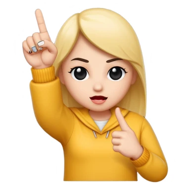 A baddie showing middle finger  sticker