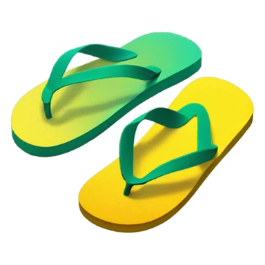 A flip flop with yellow teeth  sticker