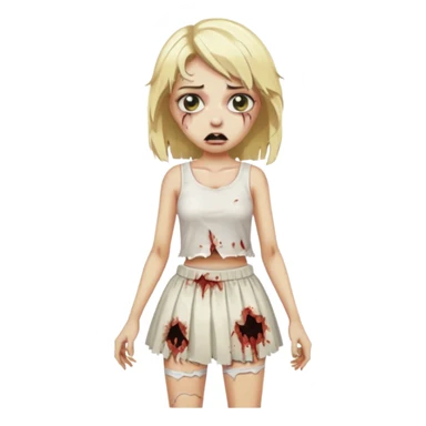zombie blonde girl with white skirt sticker
