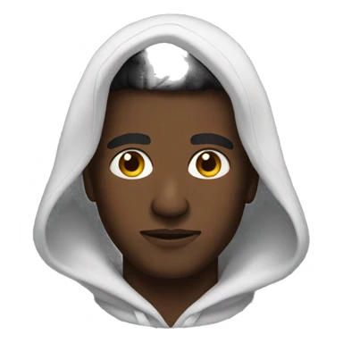 black haried man in a hodie sticker