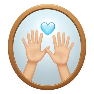a person through a mirror. self-love high fiving sticker