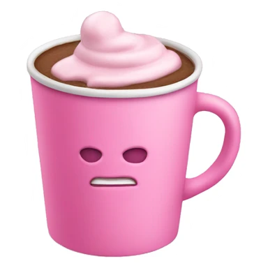 A pink hot chocolate cup sticker