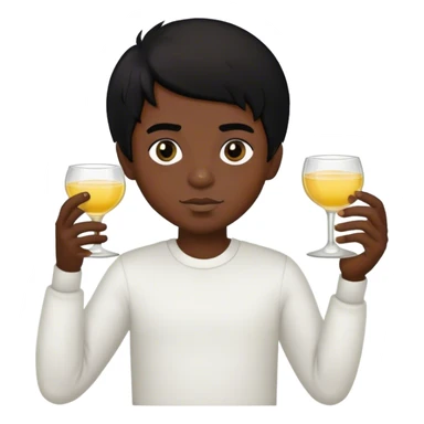 black boy, black hair, dark eyes, holding tequila  sticker