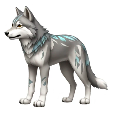 GreyWolf With Tribal Markings Full Body sticker