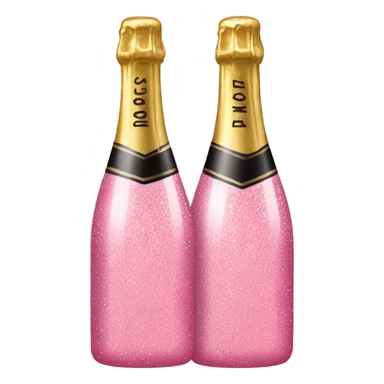 two sparkly pink bottles of champagne clinking sticker