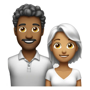 um homem branco de 18 anos com cebelo liso com luzes, com cabelo cortado de camisa branca polo acenando com a mãe com um sorri sticker