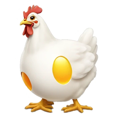 Chicken laying egg sticker