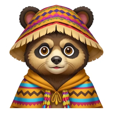 Spectacled bear with a chullo and poncho sticker