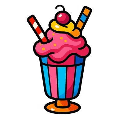 exaggerated shake, bright colors sticker