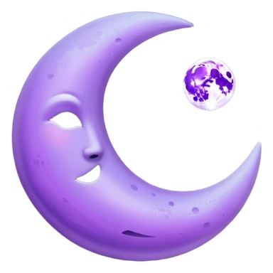 Crescent purple moon sticker
