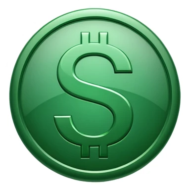 Cashapp emoji, a green dollar symbol with transparent background sticker