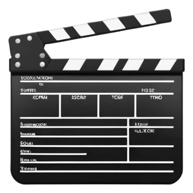 extremely minimal clapperboard icon, only the most essential lines, simple design sticker