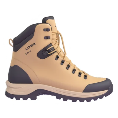 Lowa GTX hiking boots in beige color sticker