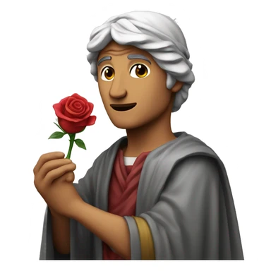 Dante Alighieri holding a rose in his hand sticker