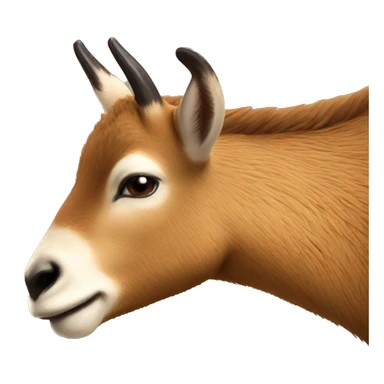happy smiling brown chamois left hoof pointing up sticker
