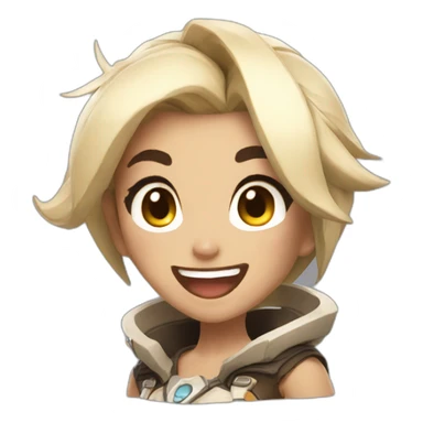 mercy from overwatch laughing sticker