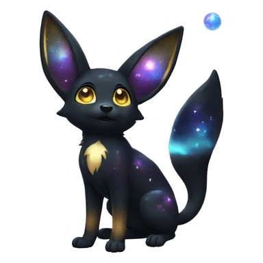 Shiny Sparkly Nebula Umbreon full body sticker