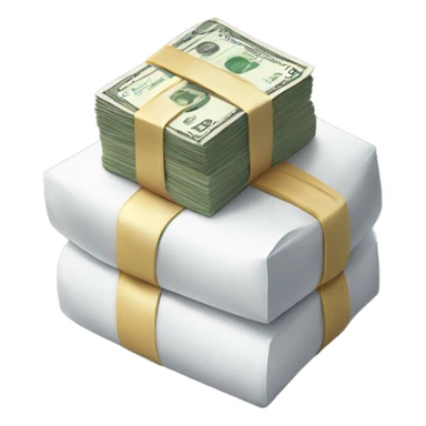 stack of money wrapped in white  sticker