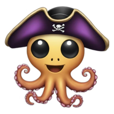 pirate cute octopus sticker