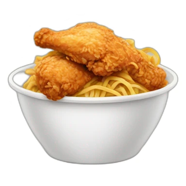 fried chicken with noodles sticker