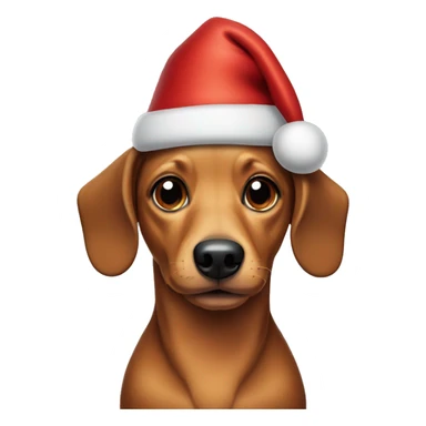 Weenie dog wearing Christmas hat sticker