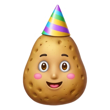 potato wearing party hat sticker