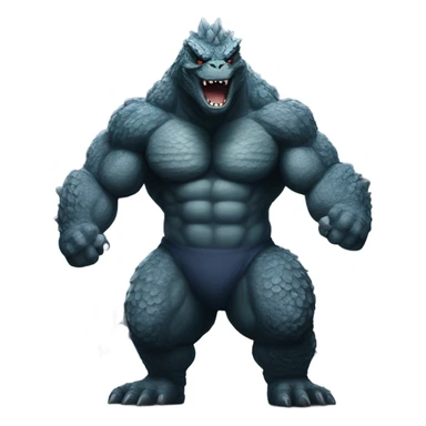 strong godzilla at gym sticker