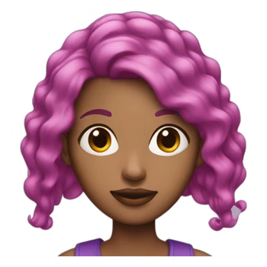 woman pink purple hair sticker
