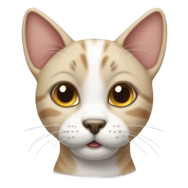 a cat with dog efect sticker