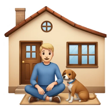 Casa con perro sticker