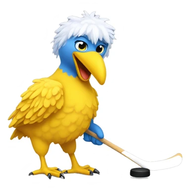 Big bird playing hockey sticker