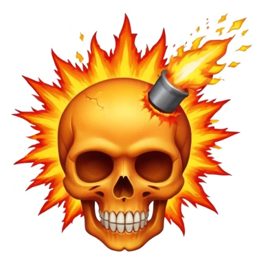 skull and explosion merged as one emoji sticker