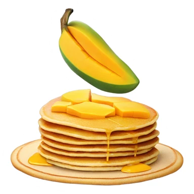 mango on top of a pancake  sticker