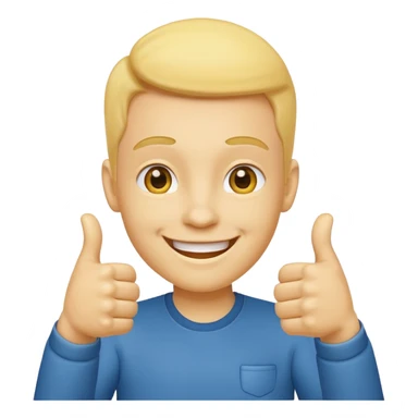 smiling face with hands giving a thumbs up sticker