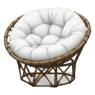 Papasan chair with white pillow sticker