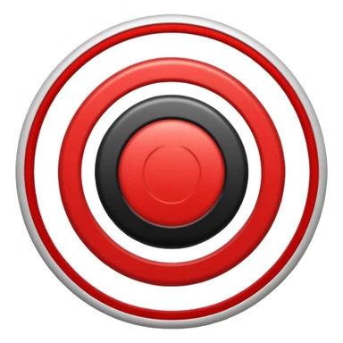 A black circle surrounded by a white circle surrounded by a red circle there should only be 3 rings- smallest circle should be black then white bigger and then red biggesy sticker