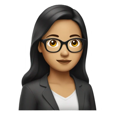 filipino woman with glasses and dark hair sticker