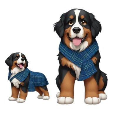 Bernese mountain dog with a scottish kilt sticker
