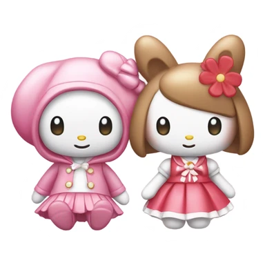 my melody hello kitty sticker