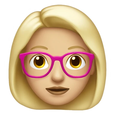 Femme blonde avec lunettes roses et main levée sticker