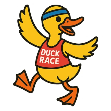 dancing duck for a duck race sticker
