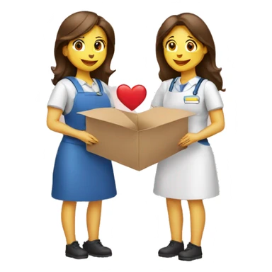 3 women team work heart volunteering sticker