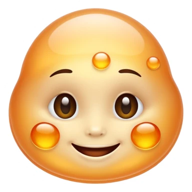 Cute, smiling, glowing stem cell, White background. sticker