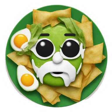 Plato de Chilaquiles verdes sin huevo y pollo  sticker