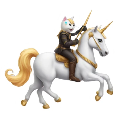 cat riding unicorn sticker