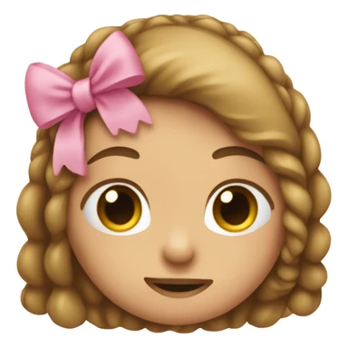 Tucking hair behind ear blushing with pink bow sticker