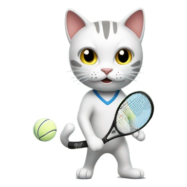 Cat Play tennis sticker